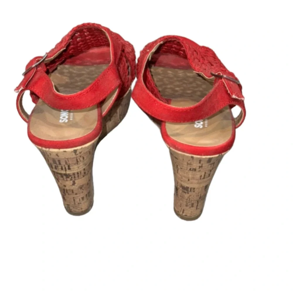 SO Taffy Red Heels Wedge Sandals
